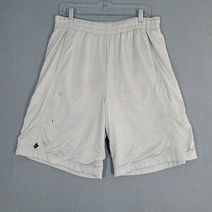 Jordan Shorts Men's Large White Polyester Mesh Embroidered Basketball Sportswear